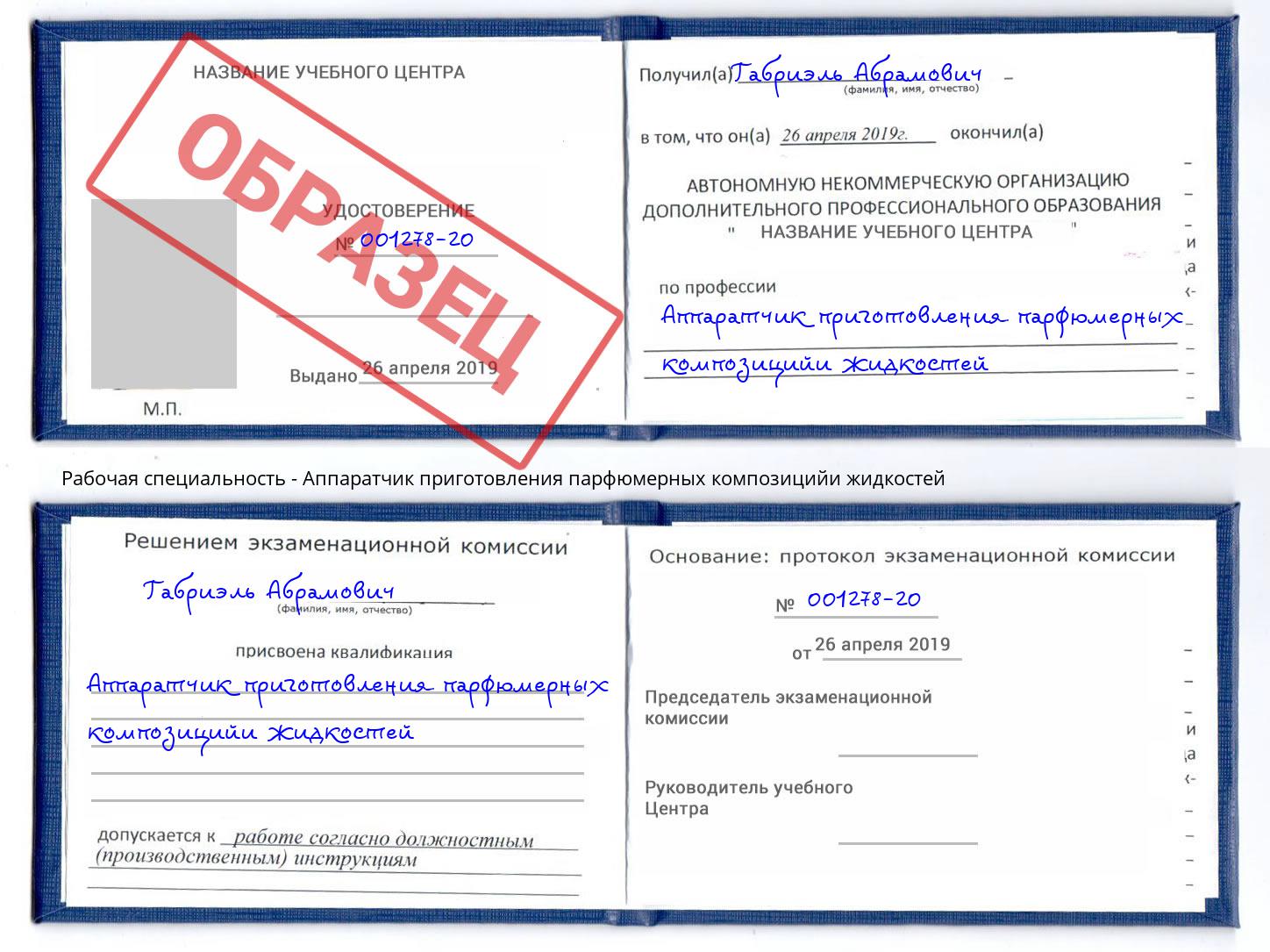 Аппаратчик приготовления парфюмерных композицийи жидкостей Сальск